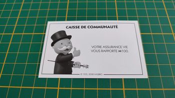 Carte caisse de communauté assurance vie pièce jeu de société Monopoly parties rapides Hasbro #C25