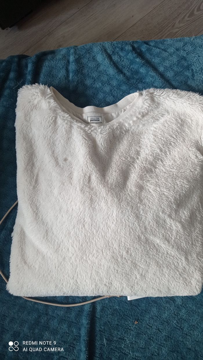 Gros  sweat moumoute Pinkie écru taille M bon état ! - photo numéro 5