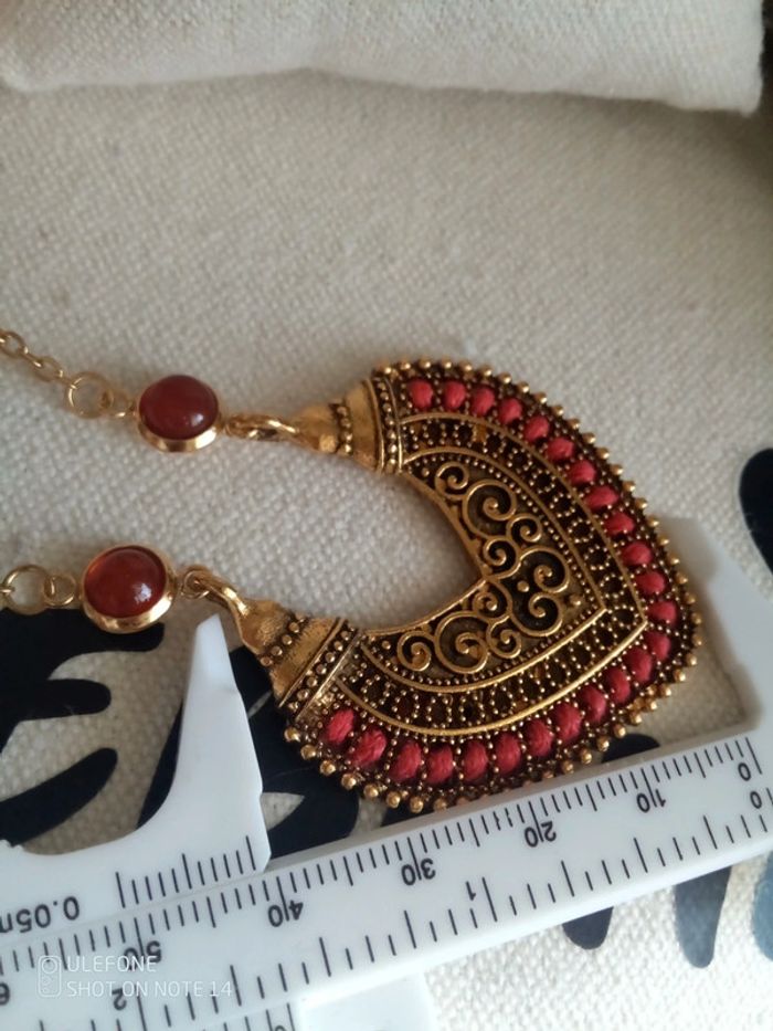 Collier oriental pierres de cornaline naturelles - photo numéro 2