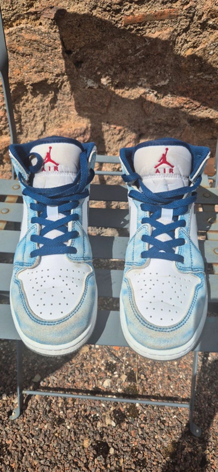 Sneakers montantes 1 Mid French Blue Fire Red Jordan