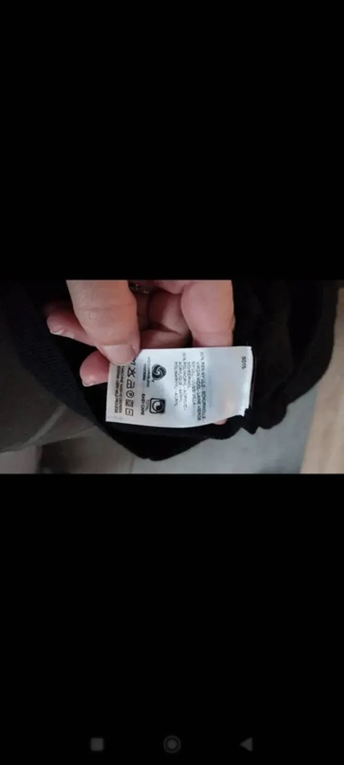 Grand gilet noir taille xxl avec écritures bleu femme - photo numéro 2