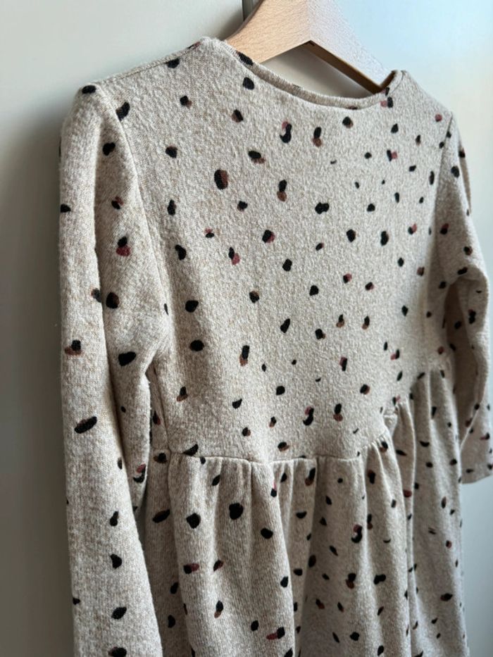 Robe ML beige douce avec pois marrons/noirs - Taille 3 Ans - photo numéro 8