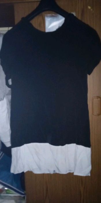 Robe tunique noire et blanche 42