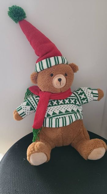 doudou ours motif noël