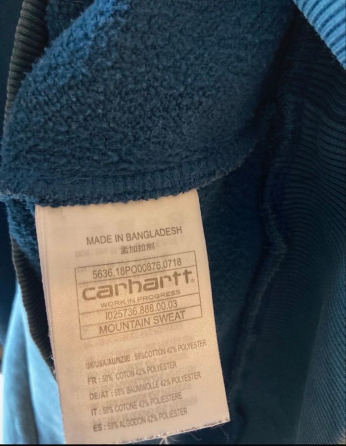 Sweat Carhartt bleu taille S Homme neuf - photo numéro 2