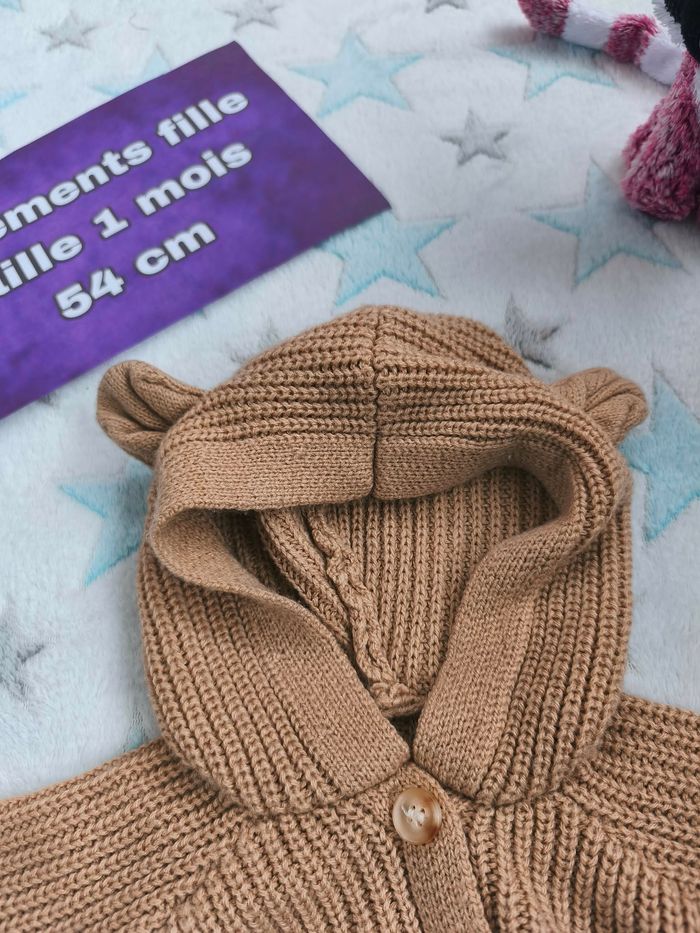 Gilet à capuche Cozy Cub - 1-3 mois - Marron - État : Excellent - photo numéro 3