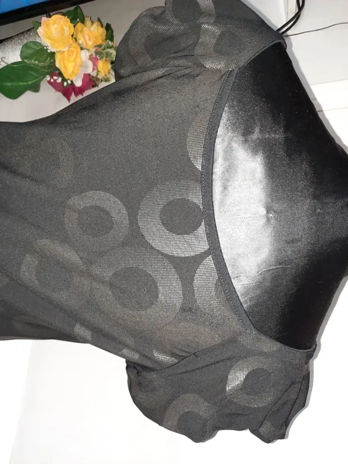 Haut noir cercle argenté fiorella di verdi - photo numéro 3