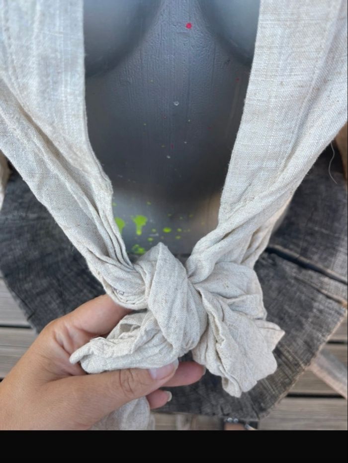 Blouse beige en lin - Missguided - photo numéro 4