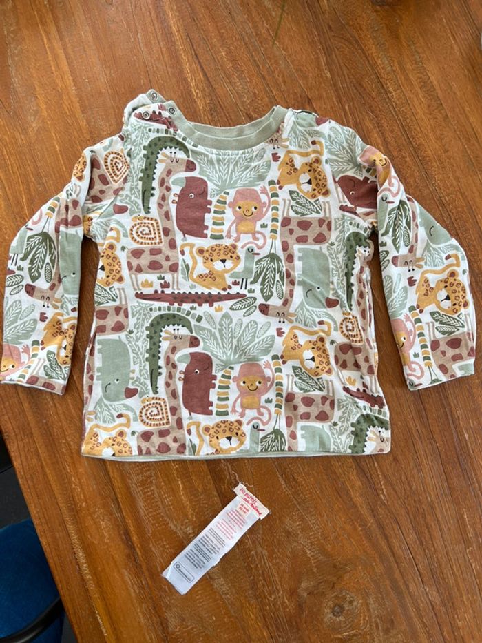 T shirt manches longues jungle réversible DPAM 36 mois