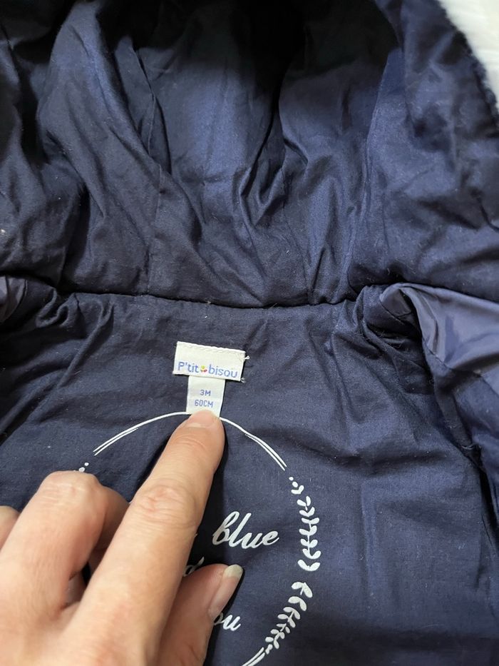 Doudoune bleu marine fille P’tit Bisou 3 mois - photo numéro 2