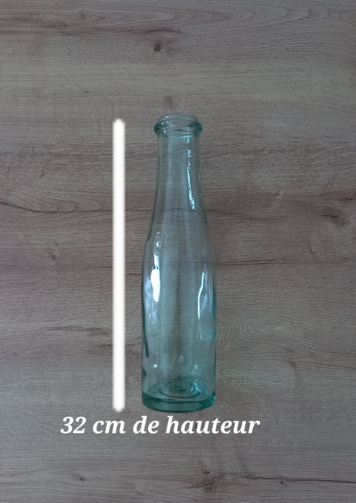 Bouteille de lait ancienne en verre soufflé. - photo numéro 4