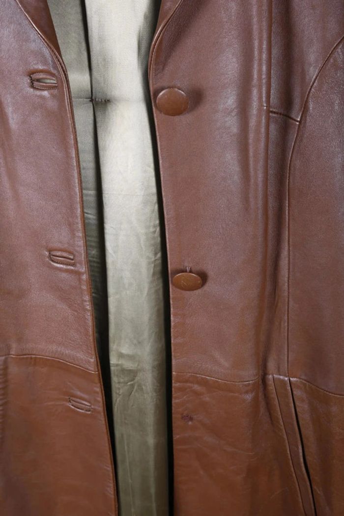 Trench vintage 80's en cuir (#240702) - photo numéro 3