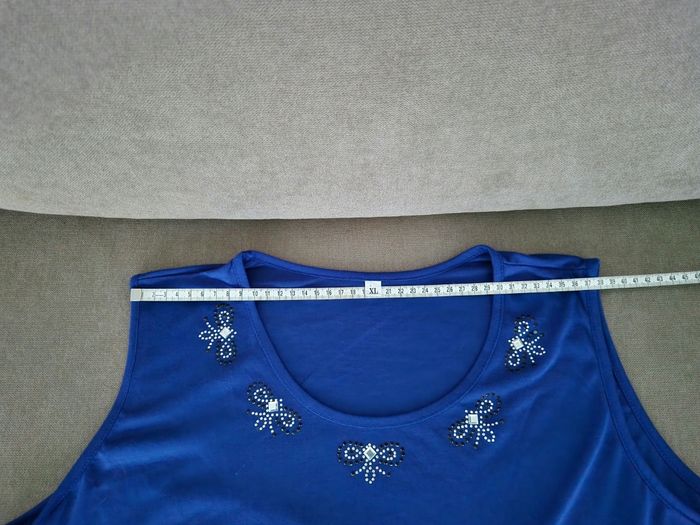 Débardeur bleu à motif noeuds - photo numéro 7