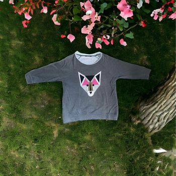 Pull 3/4 manches renard taille 0 (XS-S)