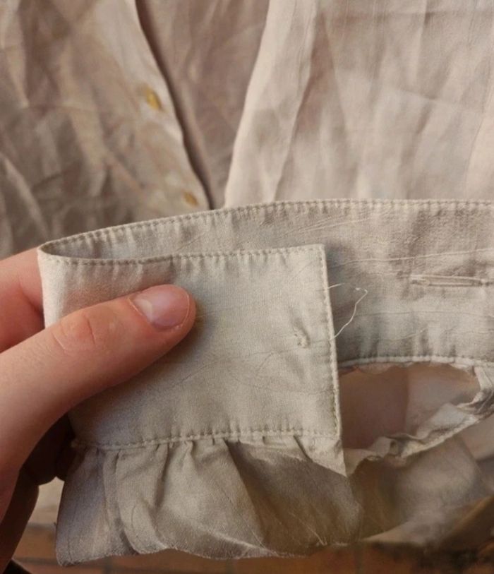 Chemise beige manche longue vintage - photo numéro 3