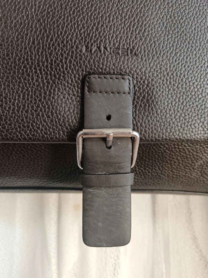 Lancel | saccoche cuir grainé marron foncé - photo numéro 4