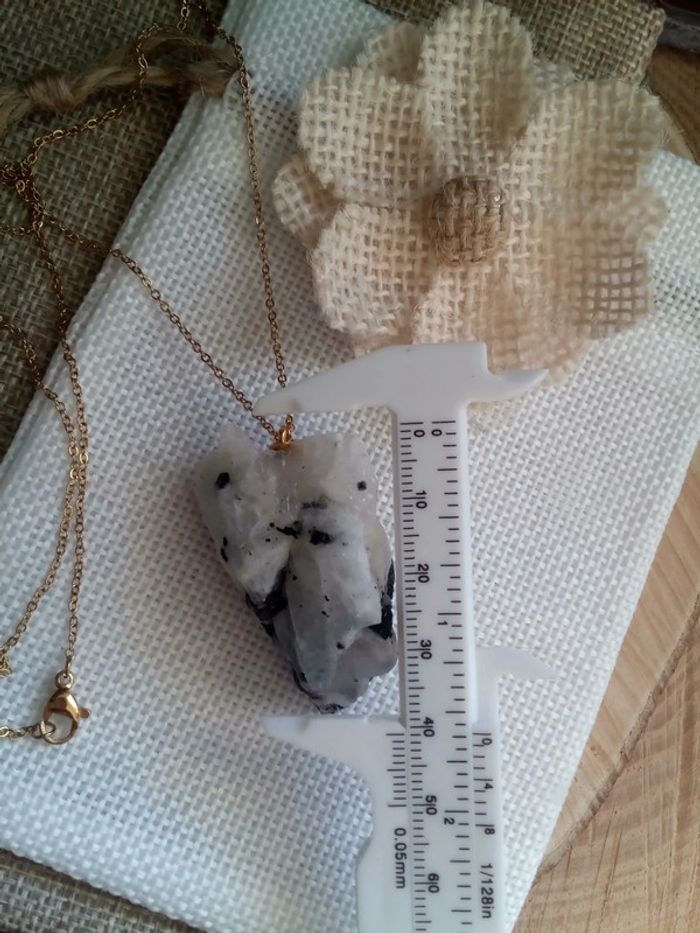 Collier pierre de péristérite naturelle - photo numéro 3