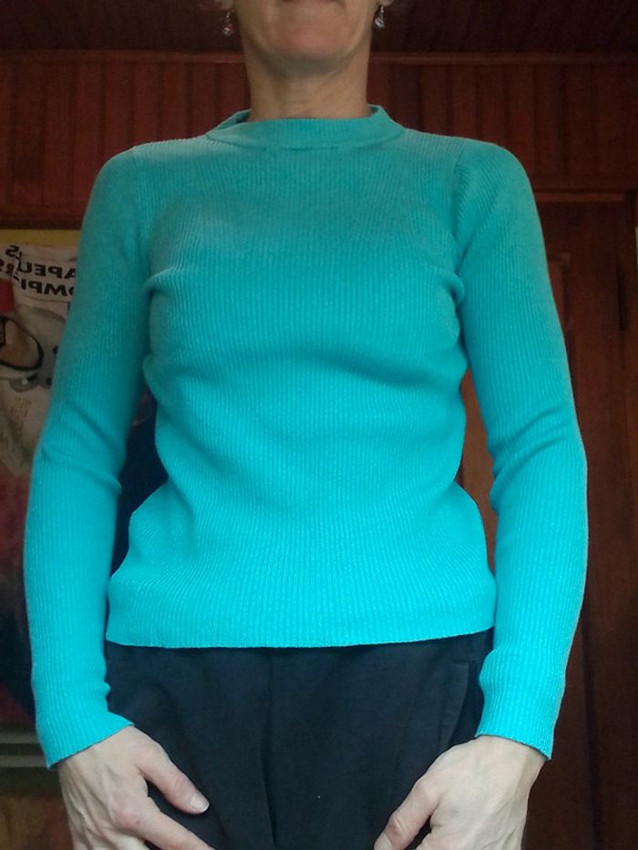 Pull femme bleu turquoise Pimkie - photo numéro 3