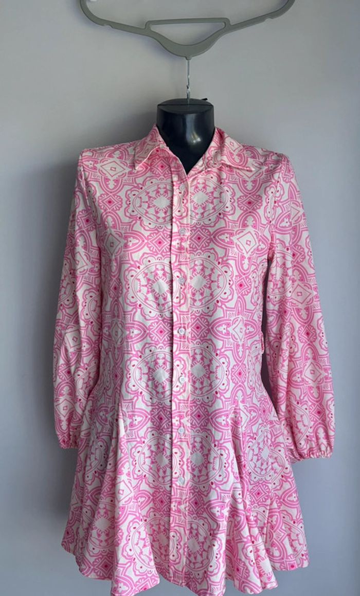 Robe chemise rose à motifs - Shein - Taille M (38) - photo numéro 2