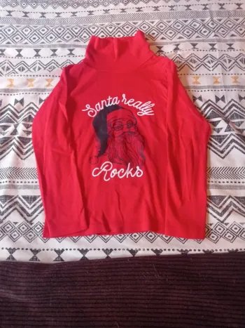 Tee-shirt manches longues col roulé Noël