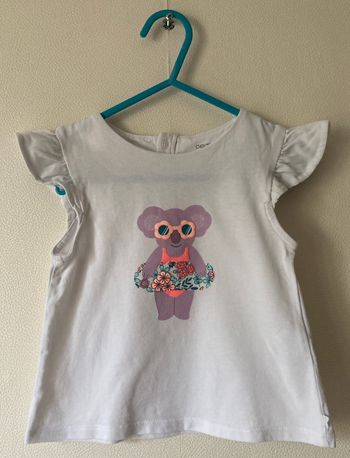 Tee-shirt manches volantées imprimé koala taille 18 mois