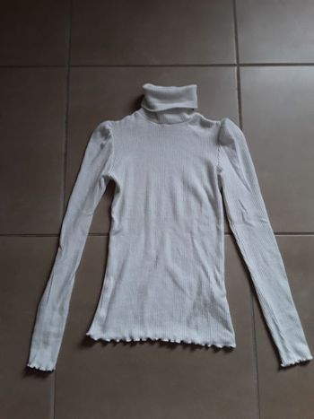 Pull col roulé blanc femme en S STRADIVARIUS TBE