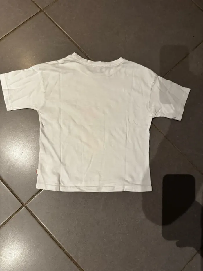 T shirt manches courtes coupe loose - Catimini -  Fleurs / Cœurs - Blanc - 5 ans - photo numéro 3