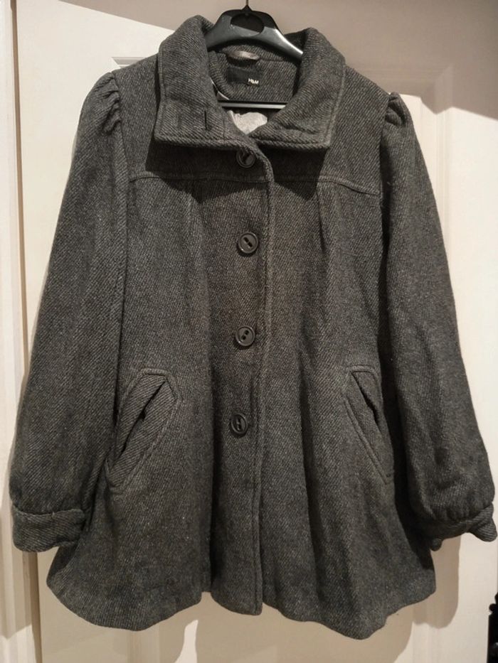 🔝 Manteau d'hiver H&M gris foncé rayé