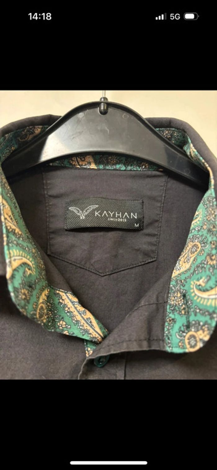 Jolie chemise noir et vert Kayhan taille M - photo numéro 4