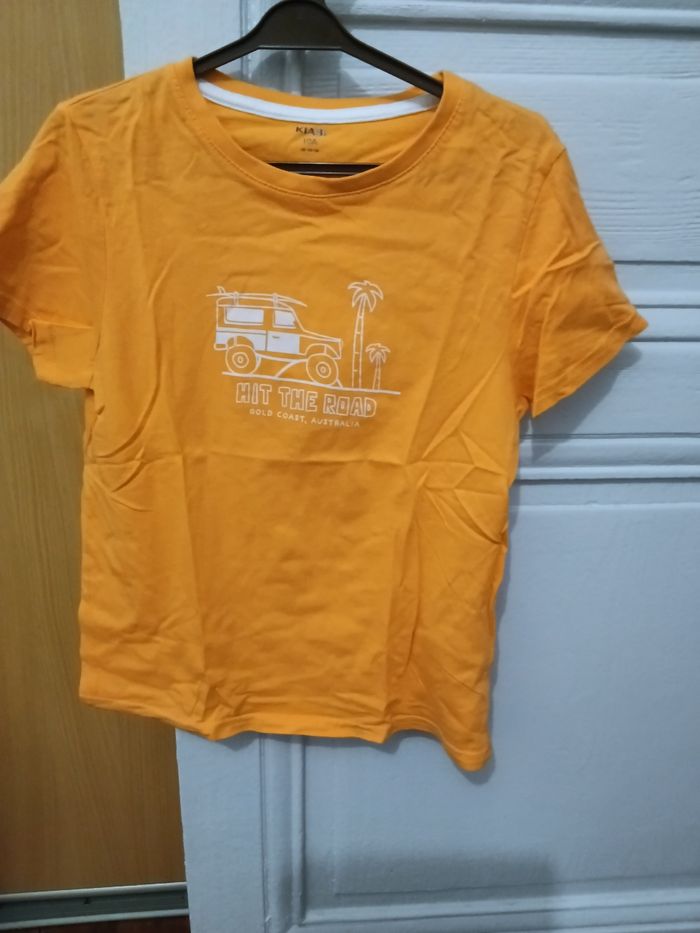 Tee-shirt Kiabi orange et blanc