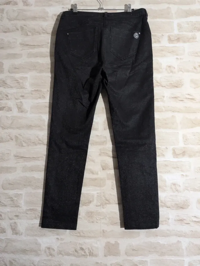 Pantalon Bréal – Taille L – Noir effet pailleté - photo numéro 2