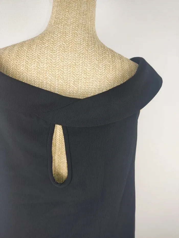 Robe mi-longue manches courtes col bardot noir avec poches taille 38 / 40 See U Soon - photo numéro 6
