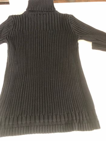 Pull col roulé noir 100% coton deeluxe