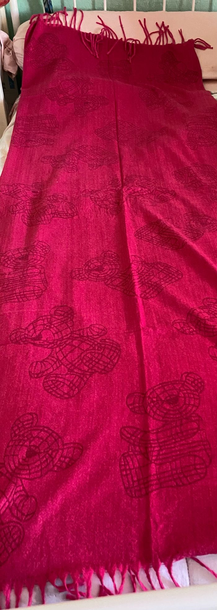 Écharpe fuschia motif ourson - photo numéro 4