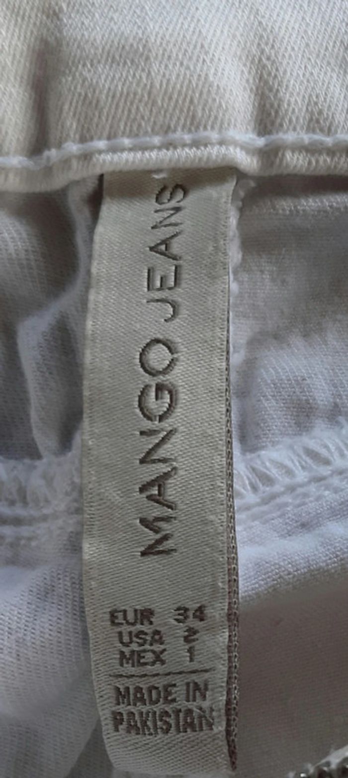 Jean troué blanc Mango 34 - photo numéro 3