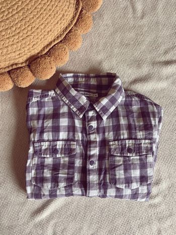 Chemise à carreaux vichy gemo violet 6 ans