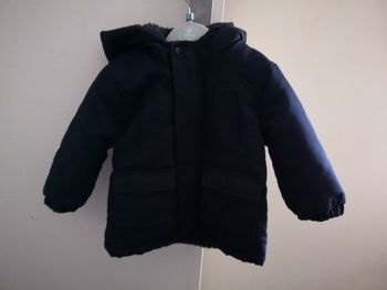 Parka déperlante à capuche avec doublure effet moutonné (Bleu) 12 mois (80 cm) Kiabi