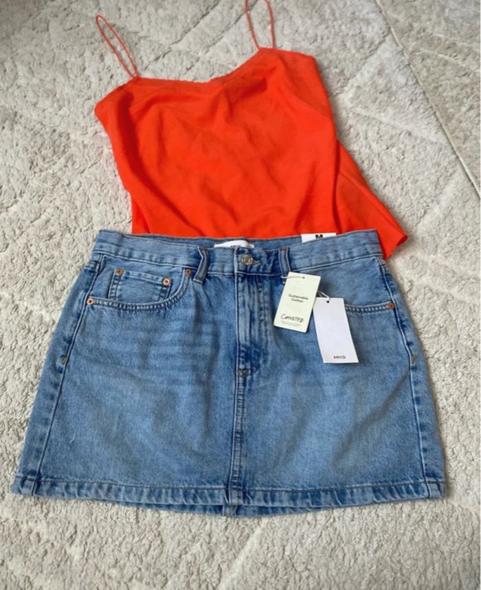 Jupe en jeans MNG taille m - photo numéro 2