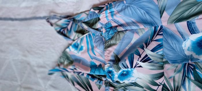 Robe estivale bas volanté ouvert imprimé fleurs zhu su feng femme M - photo numéro 16