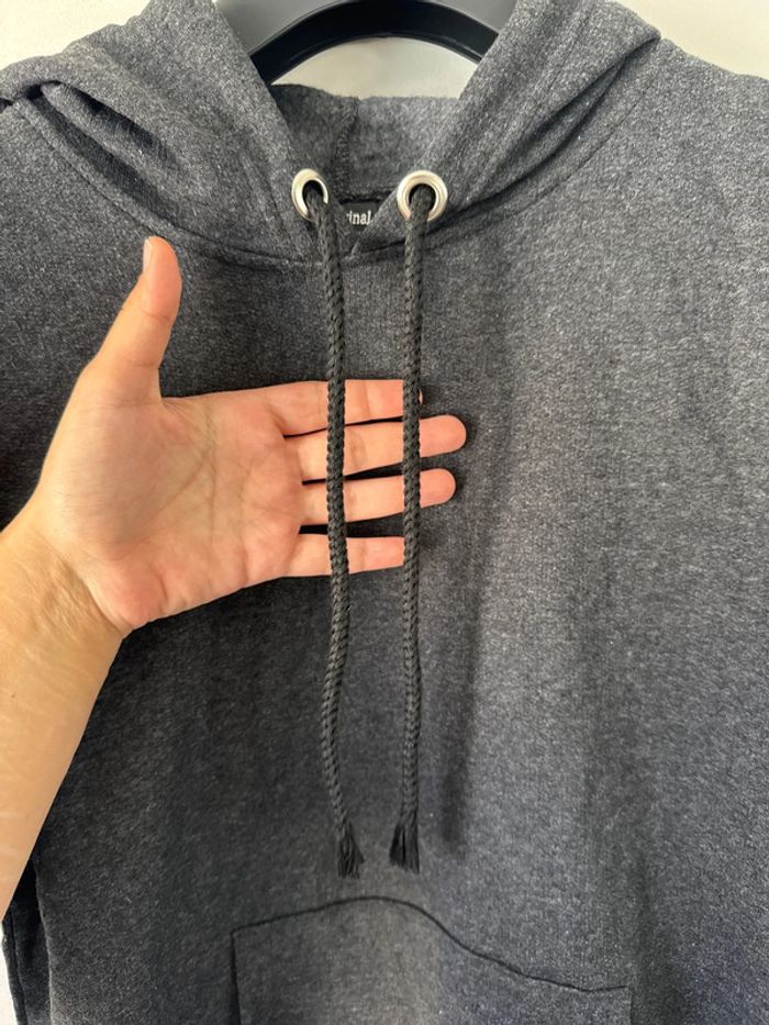 👕 sweat à capuche homme - gris - original- sportwaer neuf sans étiquette - taille m - photo numéro 3