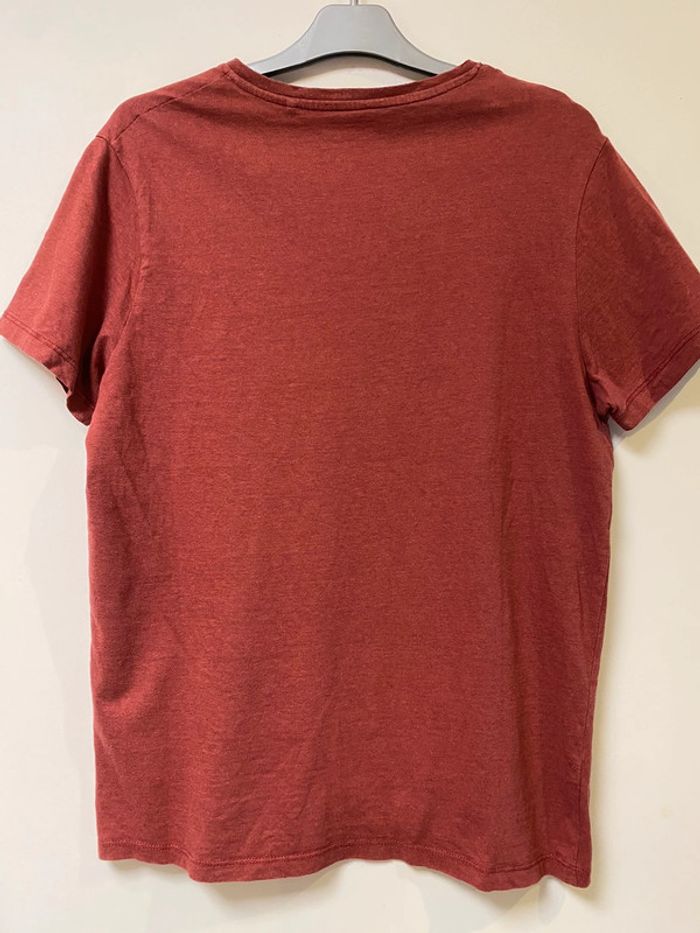 Teeshirt bordeaux col V Bonobo taille L - photo numéro 2