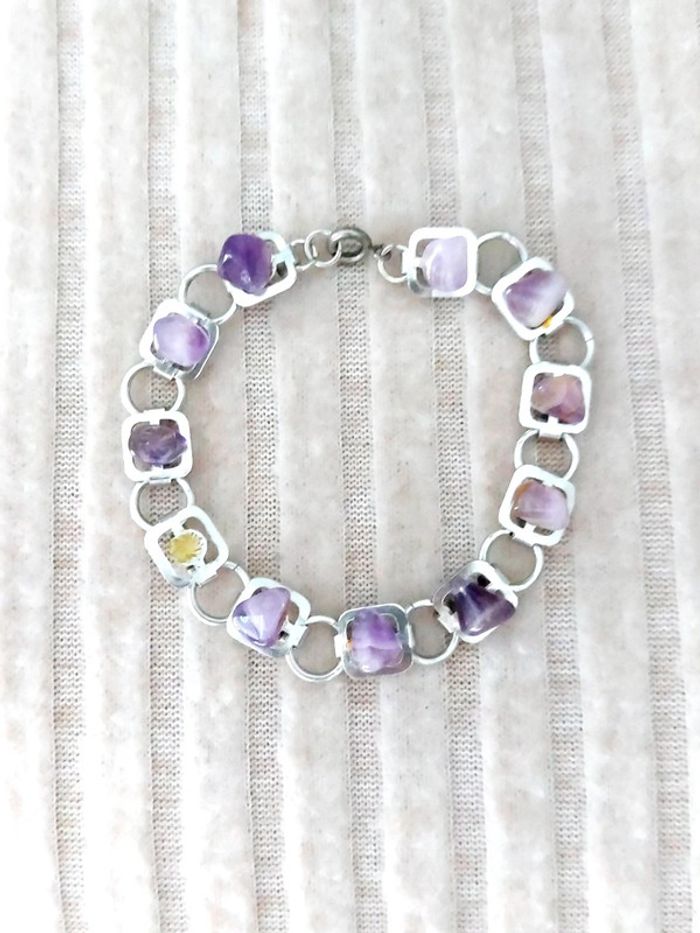 Magnifique bracelet pierre couleur violette - photo numéro 2