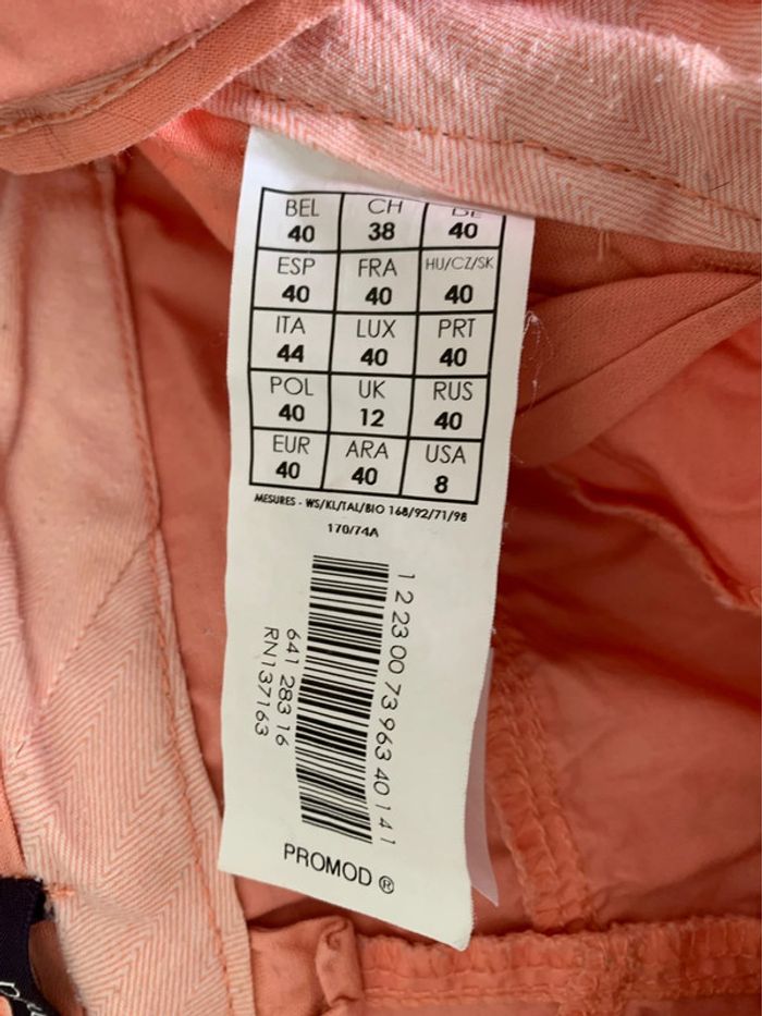 Pantalon en toile Promod T40 corail - photo numéro 5