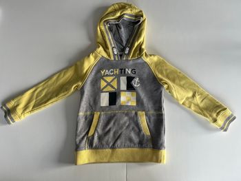Sweat à capuche jaune/gris Yachting 4 ans