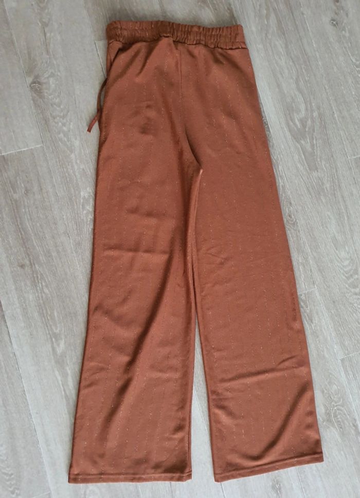 Pontalon marron taille élastique s/m à jambes larges - photo numéro 6