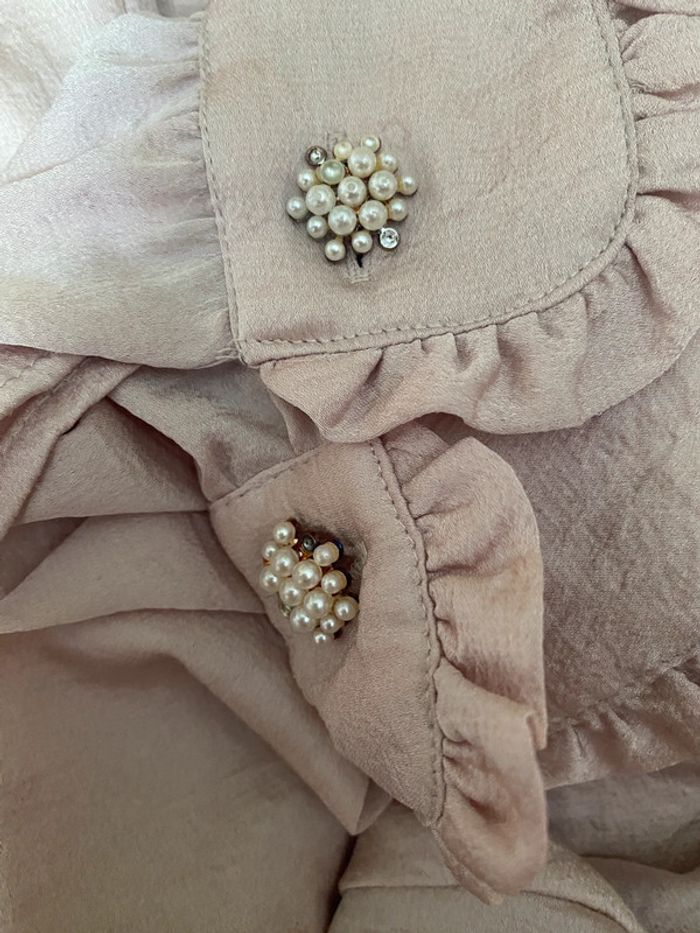 Chemiser Zara avec boutons bijoux et col à nouer - photo numéro 5