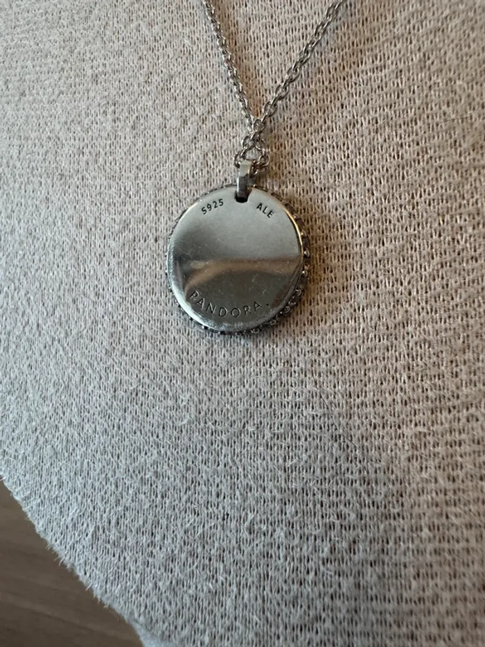Collier Pandora Authentique Pendentif Rond Timeless Pave de Strass blanc - photo numéro 3