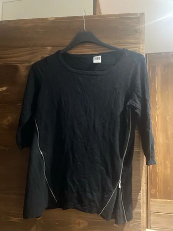 Pull léger noir bi matière vero moda