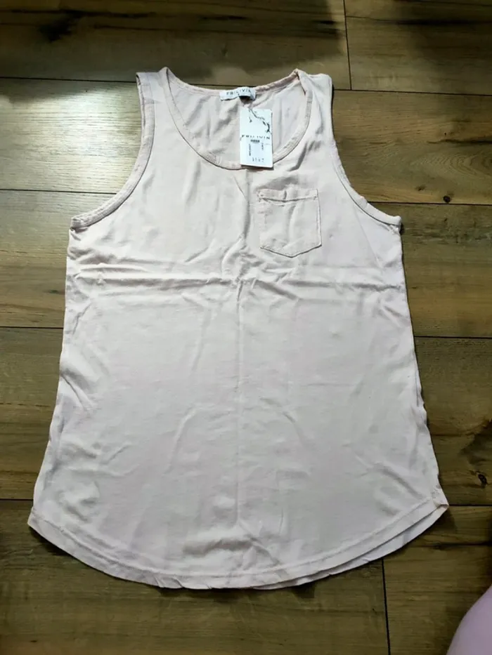 Débardeur homme rose poudré taille M