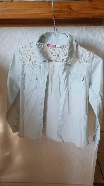 Chemise bleu et dentelle